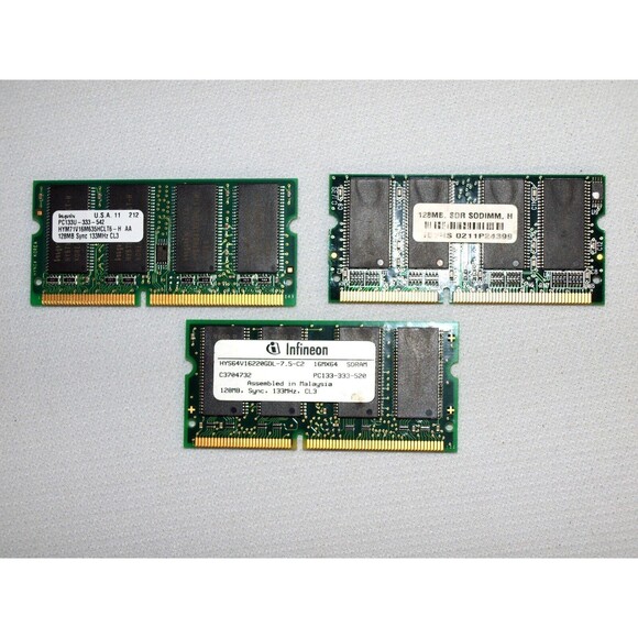 256MB PC-133 SODIMM 133MHZ 144Pin Laptop Memory X3 384MB Various Brands See Pix - Picture 1 of 1